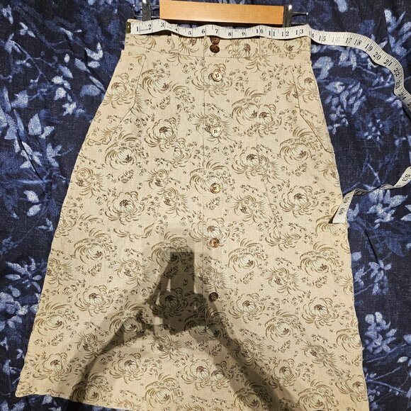 Double Ralph Lauren, Floral-Print Seeded Linen Skirt - Picture 6 of 9